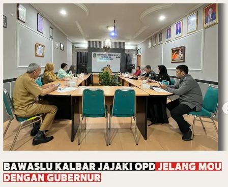 Bawaslu Provinsi Kalimantan Barat Jajaki OPD Jelang MOU dengan Gubernur