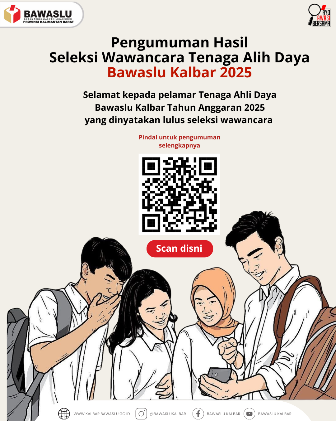 PENGUMUMAN SELEKSI HASIL WAWANCARA TENAGA ALIH DAYA PROVINSI KALBAR