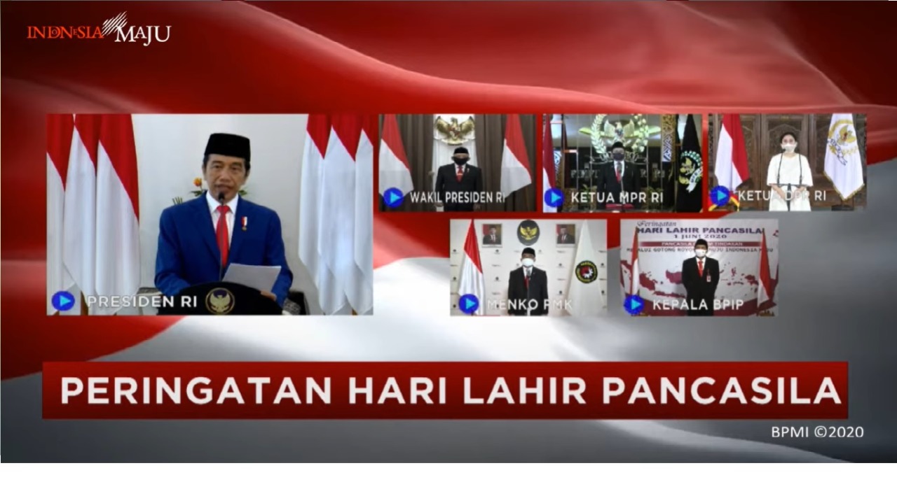 Peringatan Hari Lahir Pancasila Tahun 2020: Pancasila Dalam Tindakan Melalui Gotong Royong Menuju Indonesia Maju