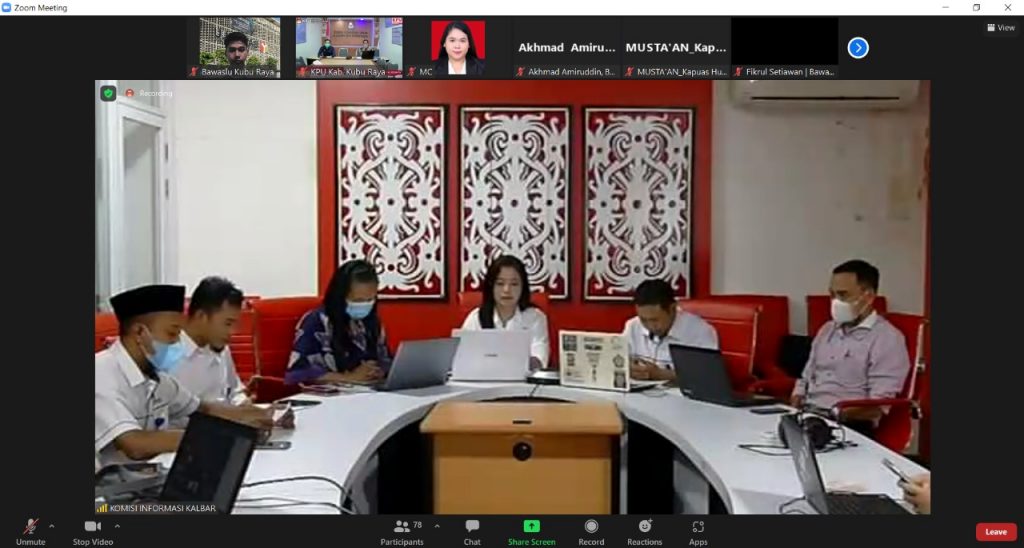 Bawaslu Kalbar ikuti Bimtek Monev Keterbukaan Informasi Badan Publik tahun 2022