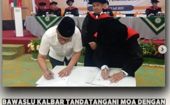 BAWASLU KALBAR TANDATANGANI MOA DENGAN FAKULTAS HUKUM UNIVERSITAS MUHAMMADIYAH PONTIANAK