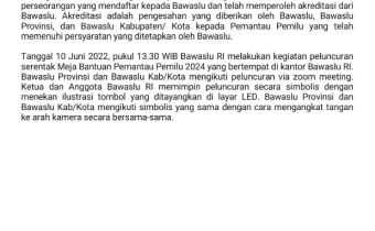 PREES REALEASE Peluncuran Serentak Meja Bantuan Pemantau Pemilu 2024