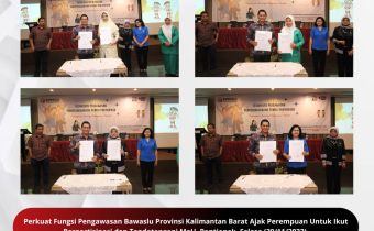 GANDENG DUA SRIKANDI HEBAT , BAWASLU KALIMANTAN BARAT LAKUKAN SOSIALISASI PENGAWASAN PERTIFIPATIF : PEREMPUAN BERDAYA MENGAWASI PEMILU