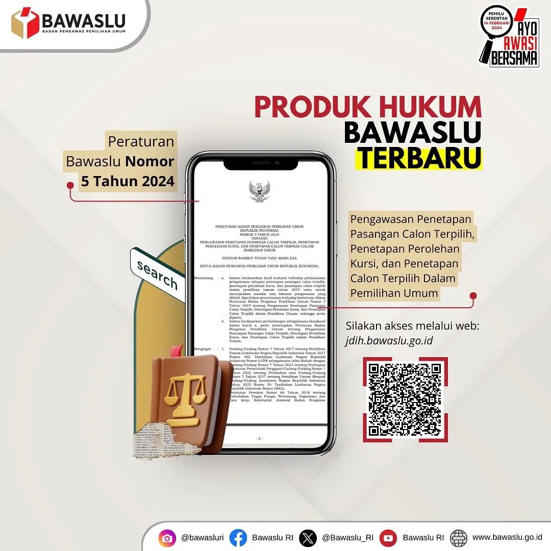 Peraturan Bawaslu (Perbawaslu) Nomor 5 Tahun 2024 Tentang Pengawasan